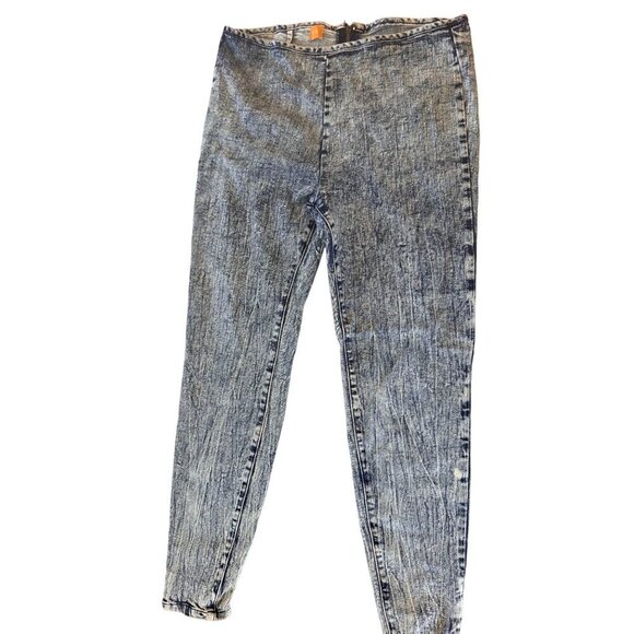 Pilcro and the Letterpress Denim - Pilcro by Anthropologie Acid Wash Skinny Jeans w/ Ankle Bows Sz 31 Boho Denim